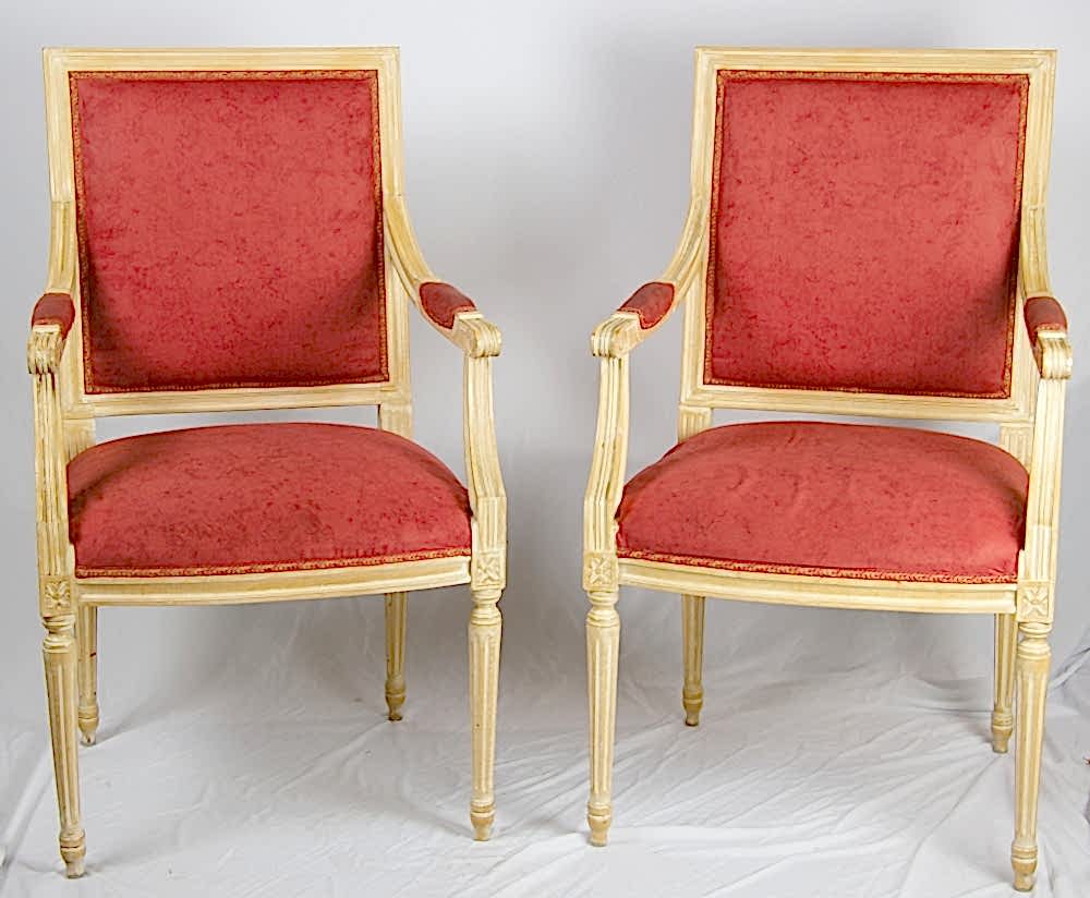 1900s Gustavian Square Back Natural Carver Chairs