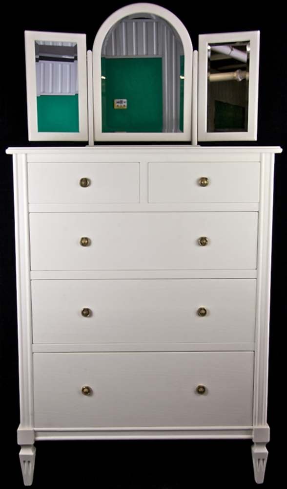 Bespoke Handmade White 3 Mirror Dressing Table