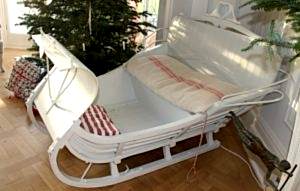 1800s Real Swedish Antique Double Seat Sleigh