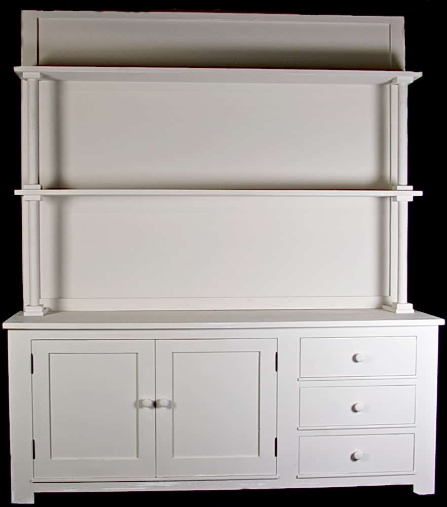 Handmade Bespoke White Open Top Country Dresser