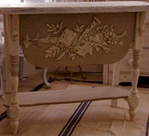 Handmade Bespoke Musical Motif Antique Pine Server Table