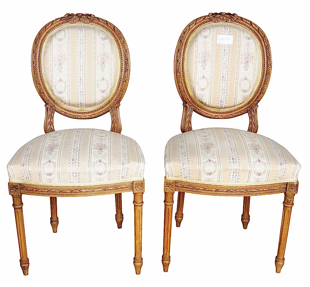 Padded Back 1900s Gustavian Dining Chairs