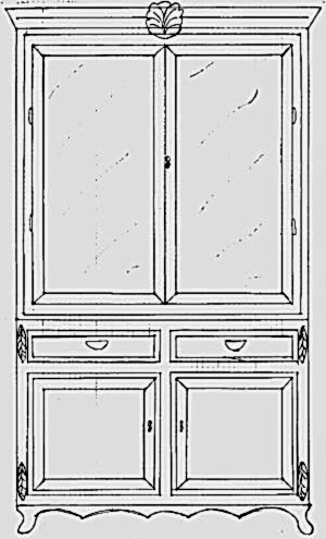 Bespoke Gustavian 2 Door Glass Front Cabinet Dresser