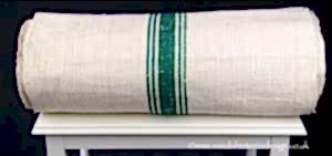 Green 5 stripe hemp linen roll
