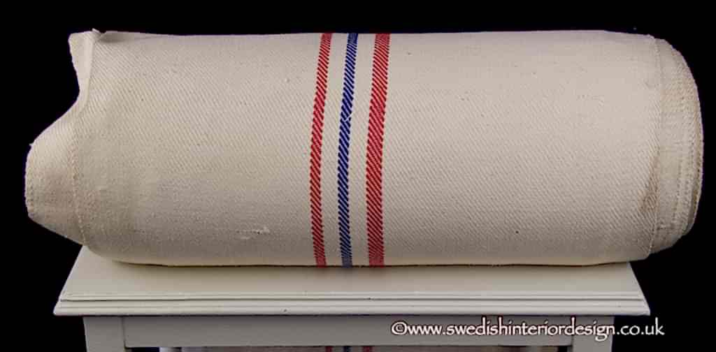 2 red 1 blue light antique hemp linen roll