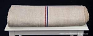 red & blue antique hemp linen roll