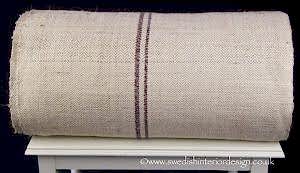 herringbone blue red stripe hemp linen roll