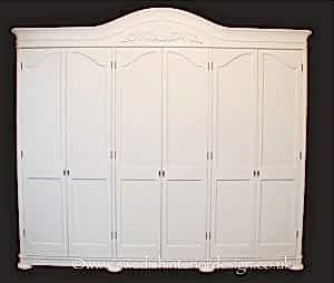 Handmade Bespoke 6 Door Gustavian Mirror Front Armoire