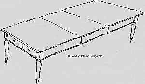 bespoke handmade extendable dining table in polished wood or painted finish to your choice of dimensions