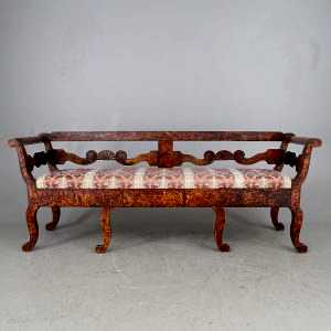 SF41 Antique Swedish Biedermeier Settle
