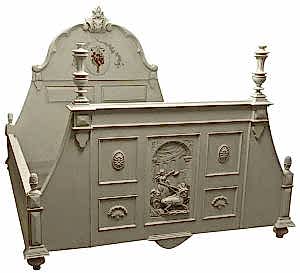handmade bespoke superking gustavian painted carved bed 2