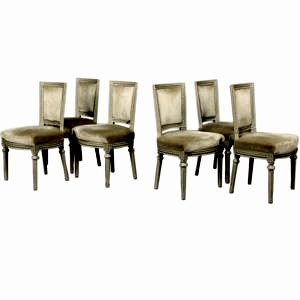 antique gustavian padded back swedish dining chairs 2