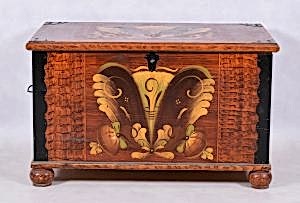 1800s blanket box chest swedish antique folkj art kurbits fax wood grain