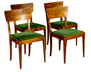 4 swedish art deco chairs