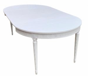 265cm white antique swedish extendable gustavian dining table