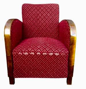 swedish art deco armchair single red