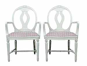 1940s roseback gustavian swedish antique carvers