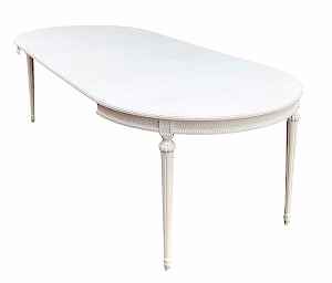 245cm white antique swedish extendable gustavian dining table
