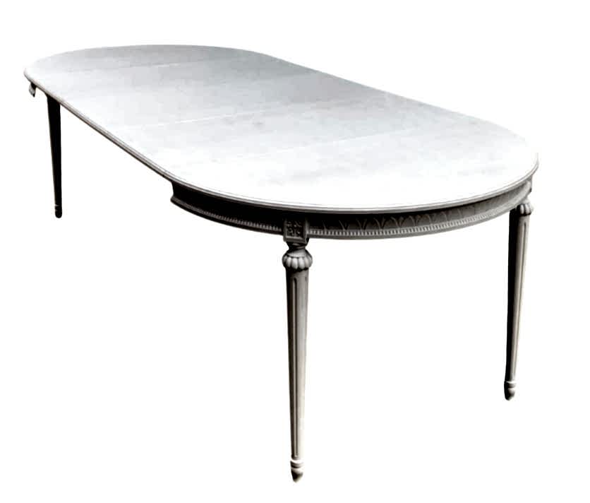 245cm white antique swedish extendable gustavian dining table