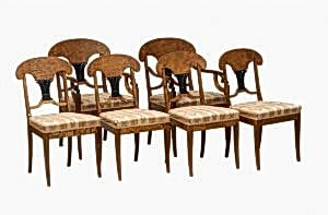 set of 6 1800s biedermeier dining dining chairs swedish antique