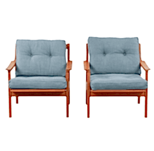 mid century modern danish design lounge chairs teak 1960s