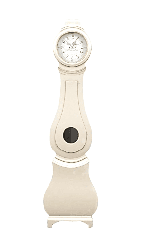 Swedish Antique Mora Clock White Early 1800s Sven Sunesson Loushult