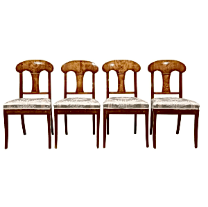 ch 91 swedish biedermeier antique dining chairs 1800s set of 4