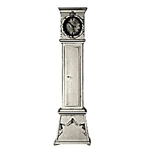 MC248 Swedish Antique Danish Bornholm Mora Clock White Early 1800s