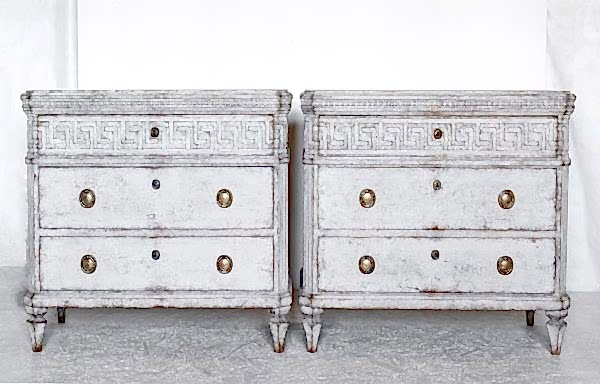 DR61 antique swedish gustavian pair of drawers 1850