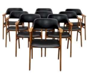 ch 101 danish CARL-EWERT EKSTRÖM antique dining chairs 1960s set of 10