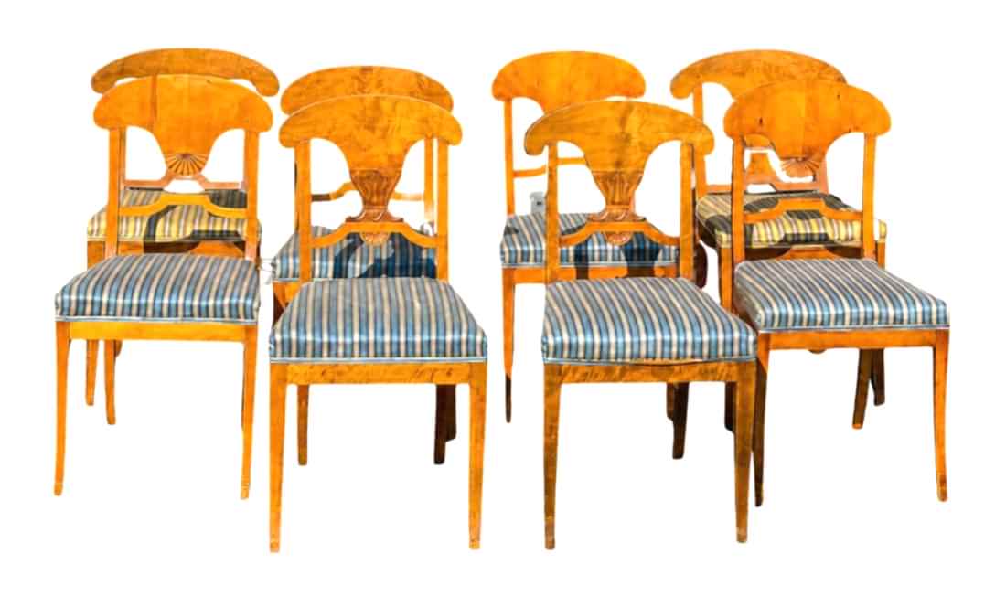 8 swedish biedermeier dining chairs