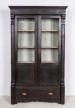 Biedermeier vitrine bookcase linen press cabinet cab 200