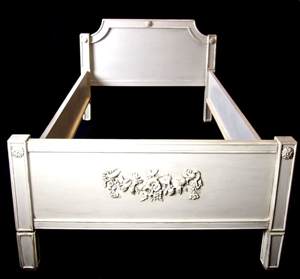 Bespoke Handmade Gustavian Floral Motif Bed